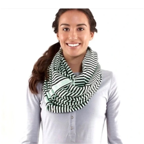 Lululemon vinyasa scarf wrap striped mint & black - Picture 1 of 6